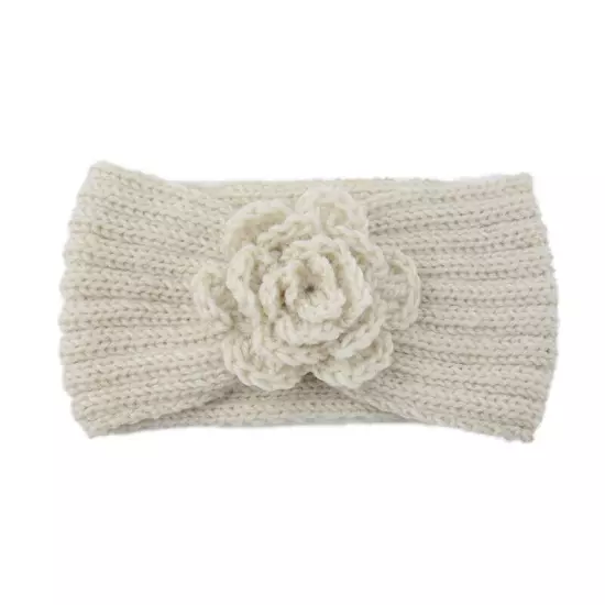 Women's Camellia Knitted Headband Stretch Hair band Head Wrap Soft Ear Warmers