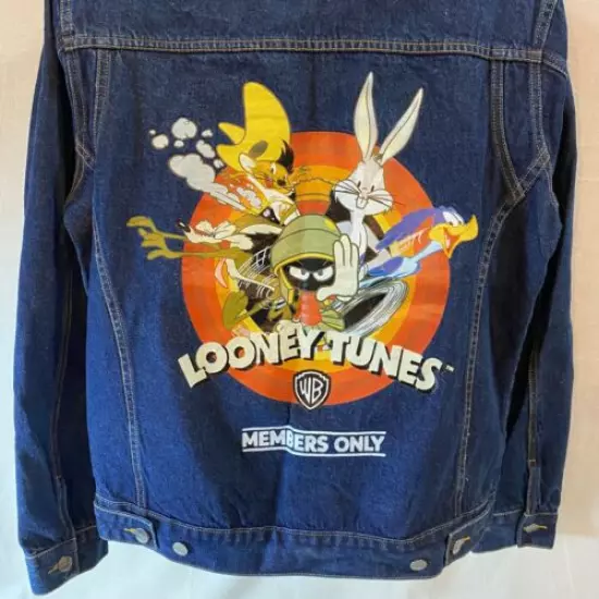 NEW Looney Tunes x Members Only Denim Jean Jacket Size Large Bugs Bunny