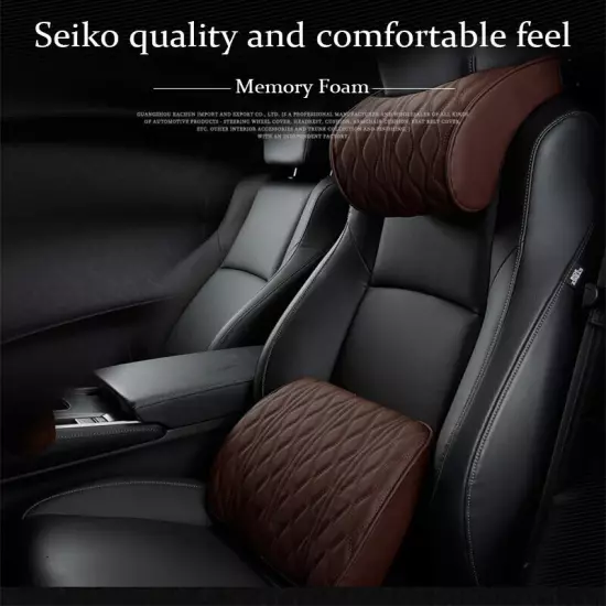 Car Neck Pillow PU Leather Lumbar Waist Support Seat Backrest Headrest Cushion