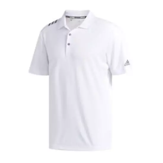 New Adidas Adistar 3 Stripe White Golf Polo Men's Medium - DQ2295