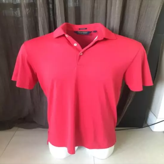 Polo Golf Ralph Lauren Mens M Golf Polo Shirt Red Short Sleeve