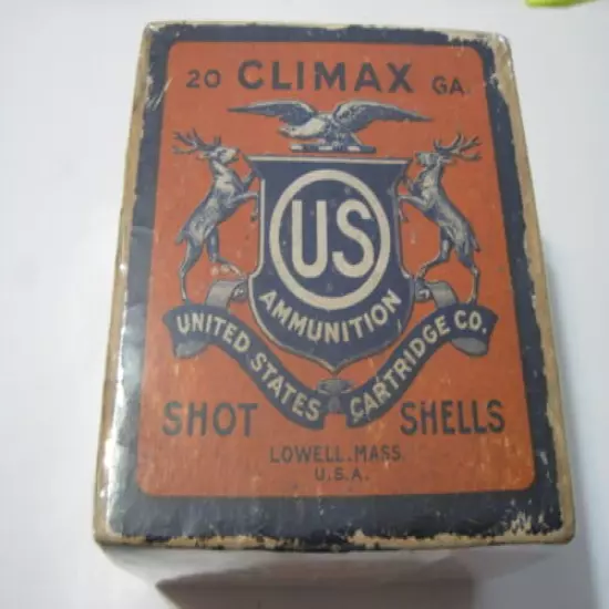 Vintage Two-Piece US Cartridge Co. 20 Gauge Shotgun Box - Empty