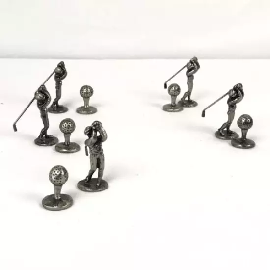 Golfers Pewter Golf Figurines & Pewter Balls Lot Of 10