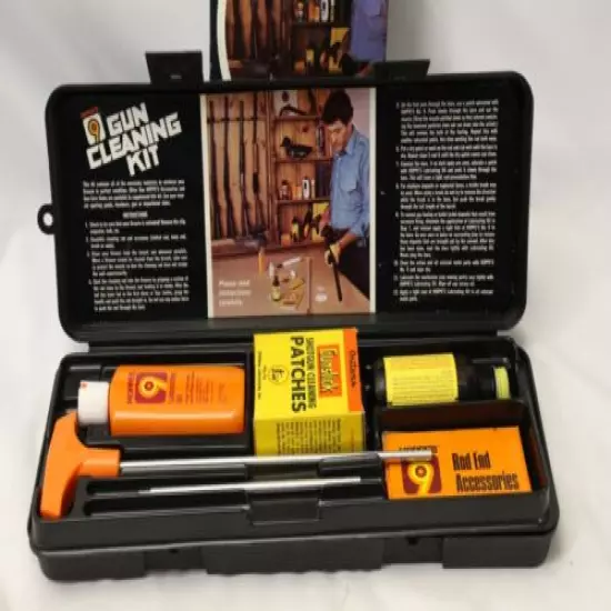 Hoppe's 9 Gun Cleaning Kit Pistol Firearm Handgun Care Clean & Storage Box