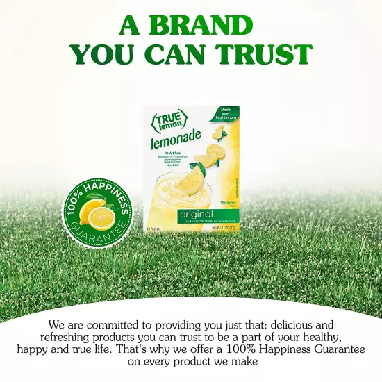 TRUE LEMON Original Lemonade Drink Mix| Made from Real Lemon | No Preservatives,