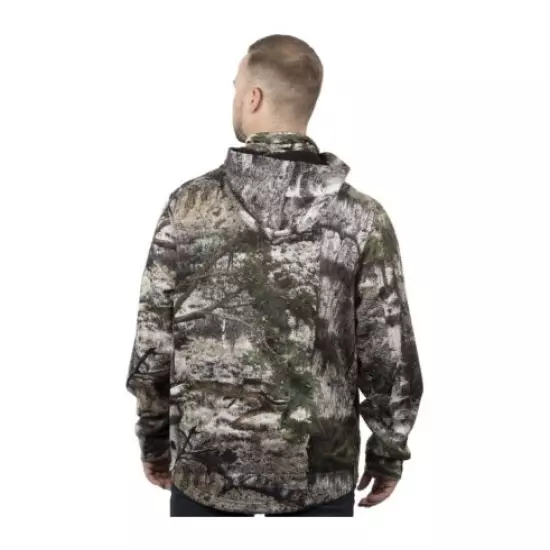 Mossy Oak Men's 2XL (50-52) Camo Pullover Hoodie w/Face Gaiter Scent Control