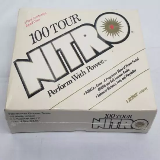 RARE NEW Vintage 100 Tour NITRO Golf Balls Borata Cover 1 Dozen