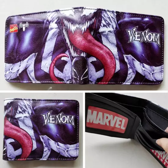 Marvel Comics Spider Man Venom 12cm Leather Wallets Purse Cool Gift