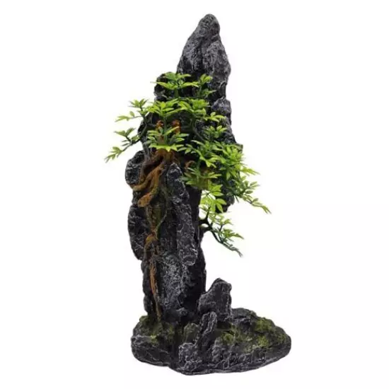 Aquarium Ornament - Mountain View Stone Tree Rock Cave Large Fish Tank 