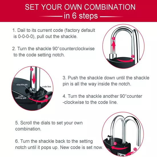 TSA Approved Luggage Lock, Travel Lock, 4 Digit Combination Lock for School Gym 