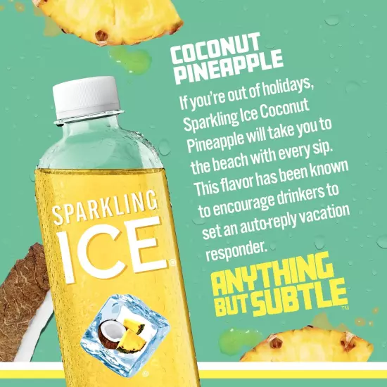 Sparkling Ice Coconut Pineapple Sparkling Water Zero Sugar Flavored Water wit...