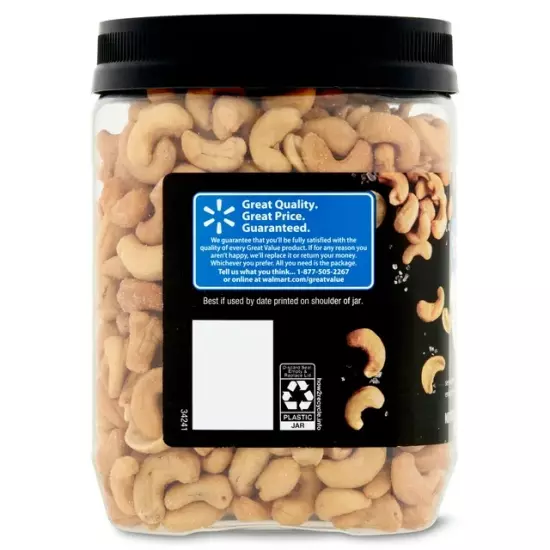 Great Value Deluxe Whole Cashews, 30 oz