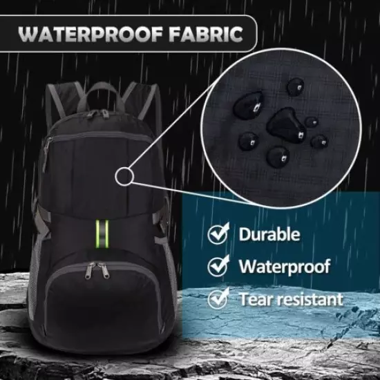 Water Resistant Lightweight Packable Backpack 35L for Travel Camping Outdoor US