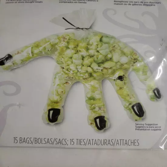 Party Bags Wilton Hand Shaped Halloween spider ring 7.5"X10" 15/Pkg Clear, W9062