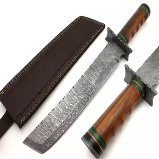 Handmade Damascus Heavy Duty Machete 17 inch with Scabbard Razor Sharp CK2006