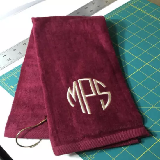 Personalized Golf Towel / Monogrammed / Tri Fold / Velour Terry Towel 