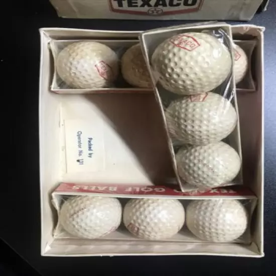 Texaco Logo 3 Golf Balls Sleeve Cadwell Cover 1 Vintage Uniroyal New Sealed NOS