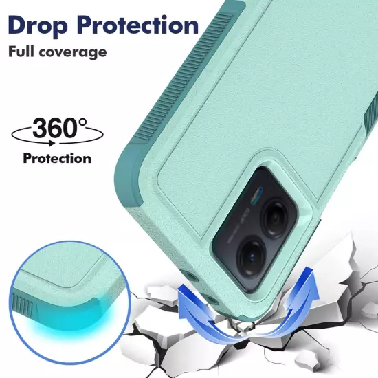 For Moto G 5G 2024 Phone Case Heavy-Duty Tough Dual Layer Cover +Tempered Glass