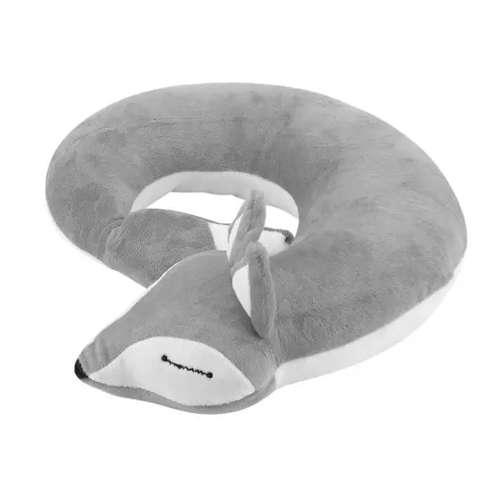 (Gray Fox)Fox Shape Travel Neck Pillow Soft Air U Shape Health