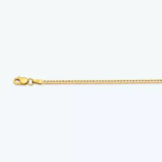 14k Yellow Gold 2mm-14mm Solid Curb Chain Necklace Bracelet Size 16"-30"