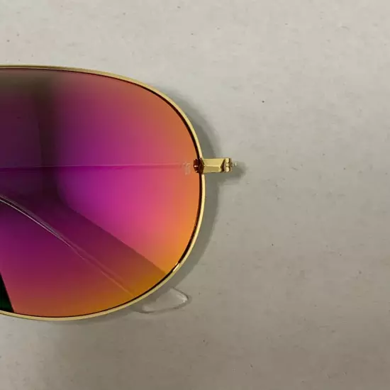 Ray-Ban Aviator Sunglasses RB3025 55m Gold Frame Pink Yellow Flash Lens 112/4T