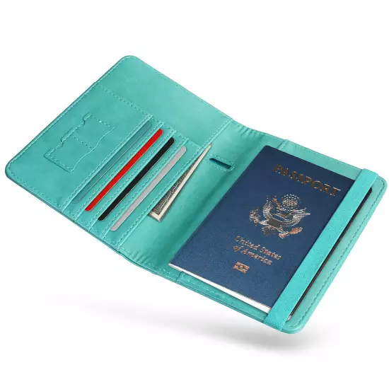 Slim Leather Travel Passport Wallet Holder RFID Blocking ID Card Case Cover US