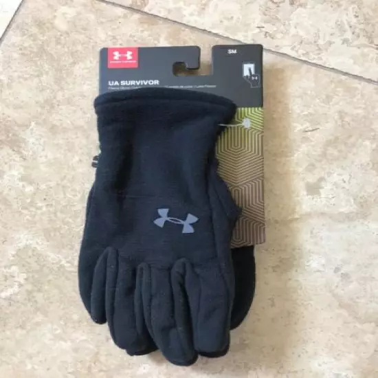 UNDER ARMOR UA SURVIVOR COLDGEAR INFARED GLOVES BLACK FLEECE Men's SMALL NWT