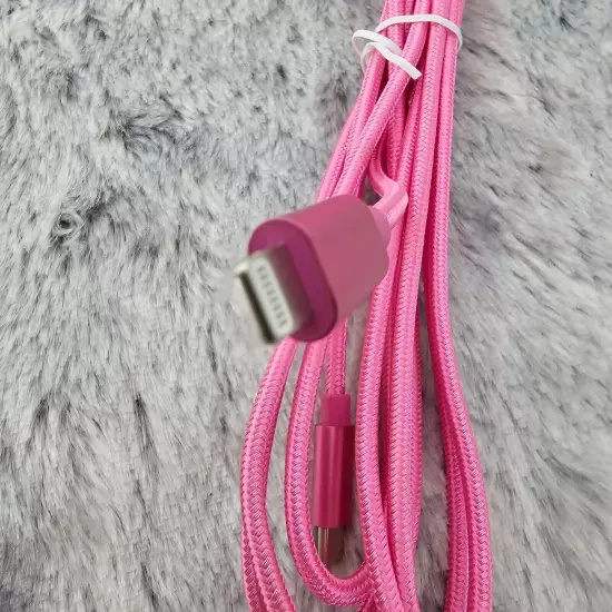 Cordzilla 10ft Rapid Charge Apple to Type C Braided Nylon Cable Iphone Ipad Pink