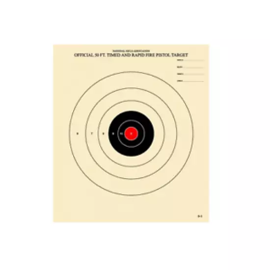 B-3 RC - Red Center - Non-Official NRA Target - 100 Target Pack