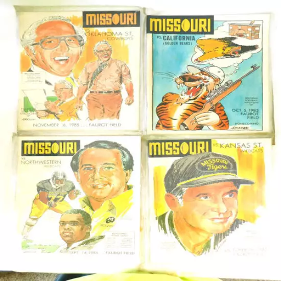 Lot of (12) Assorted 1985 Missouri College Football Programs