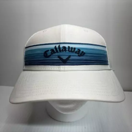 Callaway Stripe Mesh Adjustable Cap Hat White Blue