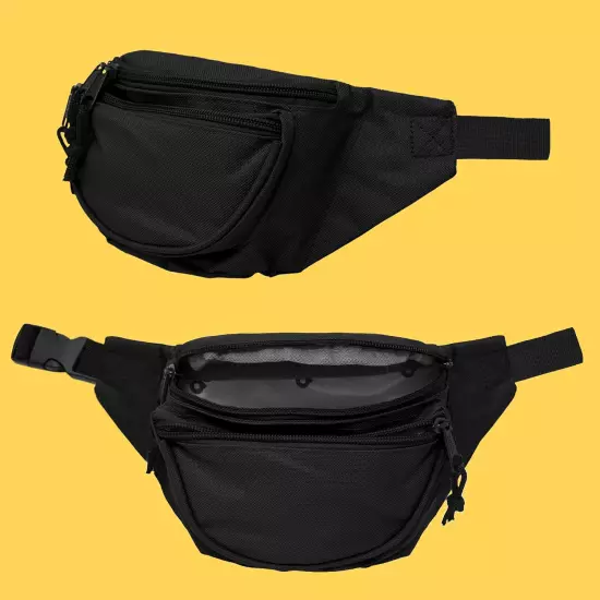 Fanny Pack W/ 3 Pockets Traveling Concealment Pouch Airport Money Bag