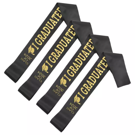  4 Pcs Class Of 2024 Sashes for Graduation Student Shawl Shoulder Strap