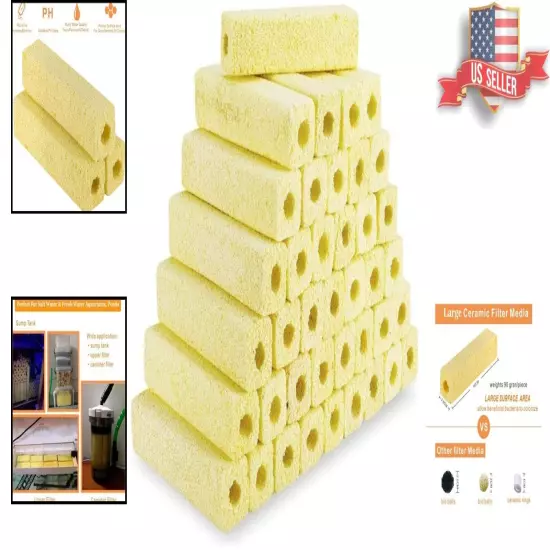 Dual-Purpose 6.2'' Bio Media Ceramic Blocks for Freshwater & Saltwater Aquariums