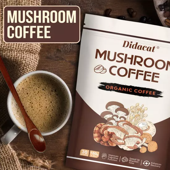 Mushroom Coffee 2024 New Organic Coffee 30 Servings in one Pack - No odor 