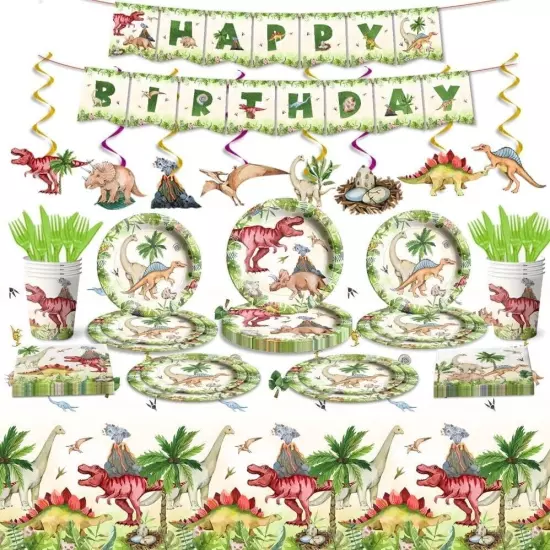 Dinosaur Birthday Party Supplies Jurassic Dinosaur Theme Tableware Included