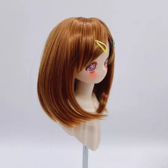 Short hair bangs High Temperature Fiber BJD Doll Wig for 1/3 1/4 1/6 size brown