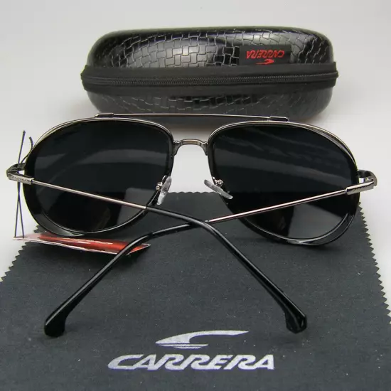 New Arrived Men Women Retro Sunglasses Windproof Matte Frame Carrera Glasses+Box