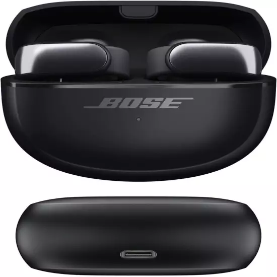 Bose Ultra Open-Ear True Wireless Bluetooth Clip Earbuds- Black/White