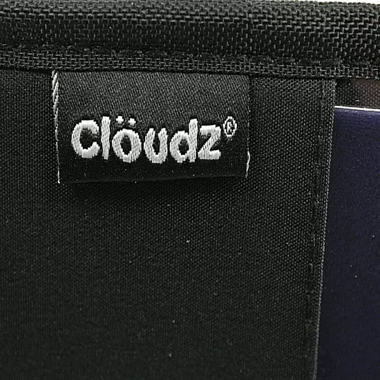 Cloudz 9"x5" Black Zipper Ring Pen Passport ID & Boarding Pass Holder