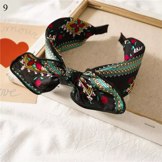 Women Headband Boho Floral Alice Band Fashion Twist Knot Headbands Soft Hairband