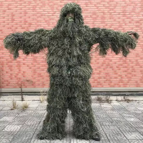 5pcs/set Camouflage Ghillie Suit Sniper Tactical Clothes Suit for Hunting Suit