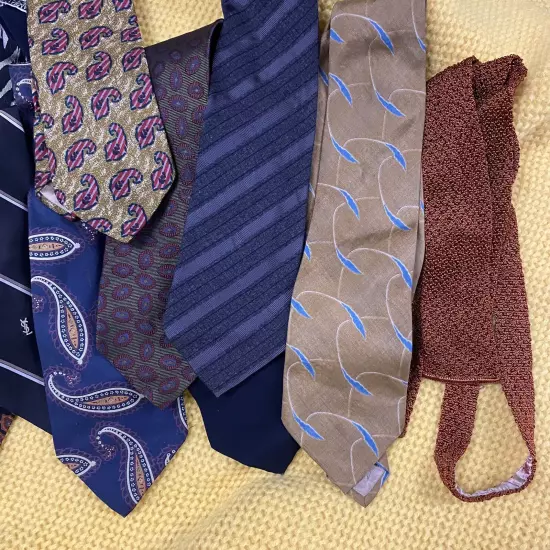 Designer Silk Tie Lot YSL, Christian Dior, Giorgio Armani, Ferre, Ralph Lauren