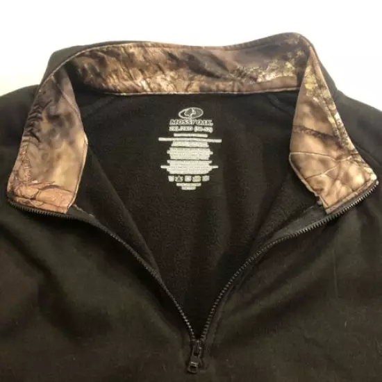 Mossy Oak Men’s Performance 1/4 Zip Hunting Fleece Pull Over 2XL Black