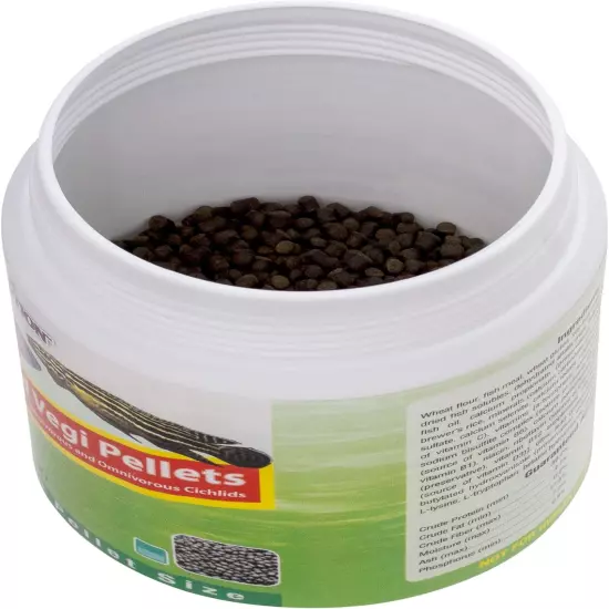 Cichlid Vegi Pellets 7-Ounces (200 Grams) Jar - Medium Pellet Size