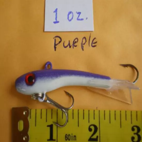 12 PCS. MINNOW JIGGING/CASTING LURE BAIT/ICE FISHING 1 OZ. 7 COLORS CHOOSE ANY