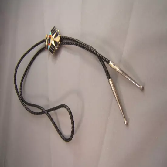 Vintage Southwest Thunderbird Sterling Silver Bolo Tie