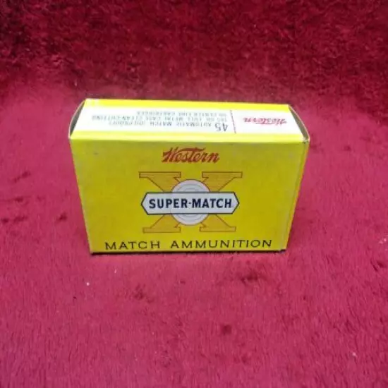  Vintage Western Super-Match, 45 Automatic, 185gr. FMC, Ammo Box, (Empty)