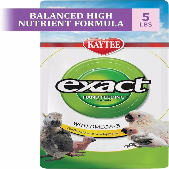 Exact Hand Feeding Pet Bird Baby Food For Parrots, Parakeets, Lovebirds, Cock...