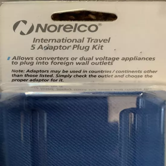 New Norelco Travel Care International Travel 5 Adapter Plug Kit. Pouch Included